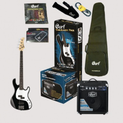 Изображение CORT CBP-PJ-BK комплект бас-гитариста: бас-гитара GB-PJ, 4 струны, цвет черный; комбо CM15B, Коробка
