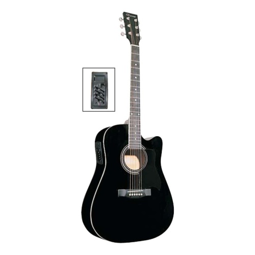 Изображение Caraya F641EQ-BK Электро-акустическая гитара, с вырезом, черная