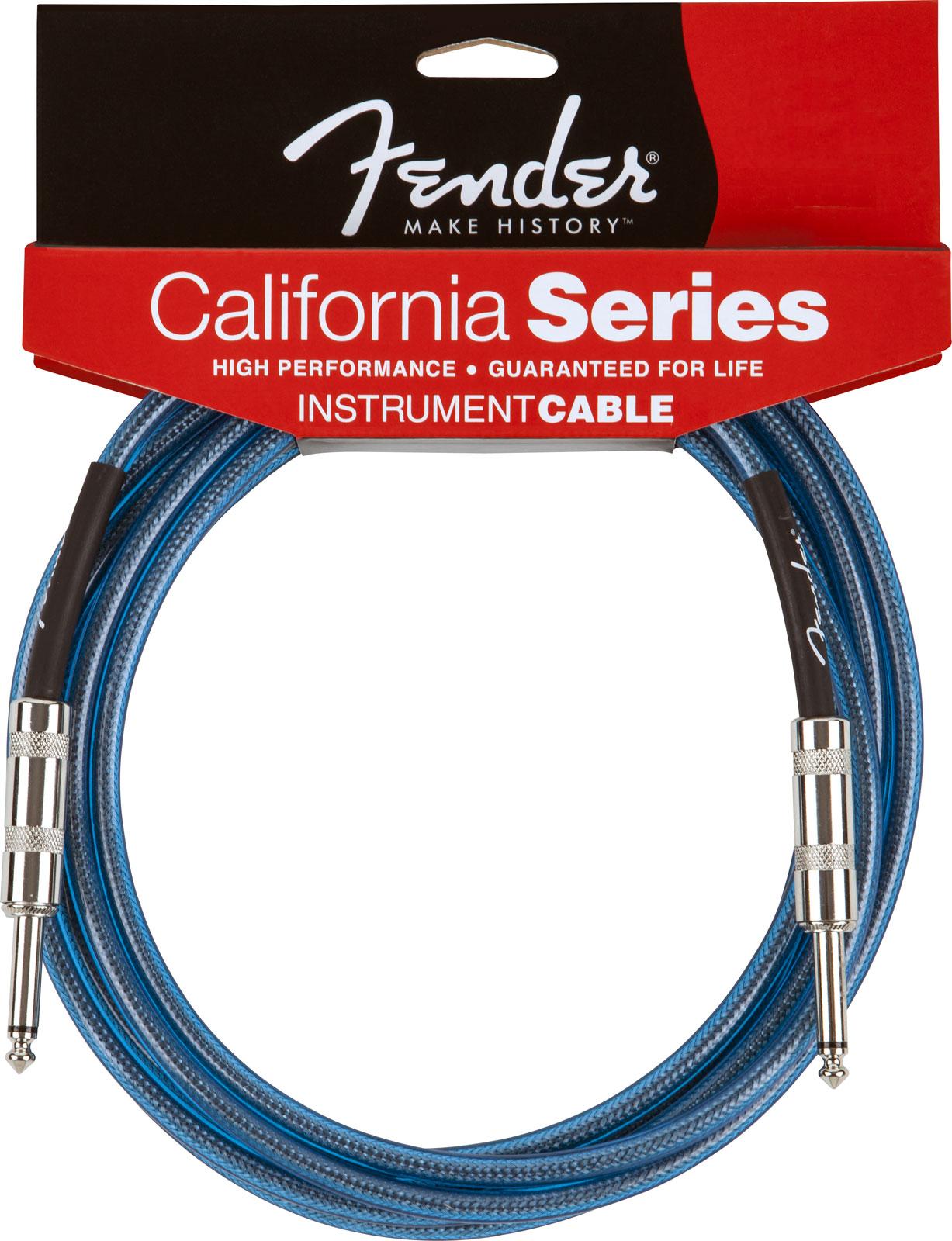 Изображение FENDER 15` FGC-15B CALIFORNIA INSTRUMENT CABLE LAKE PLACID BLUE кабель 4,5 метра, цвет сини