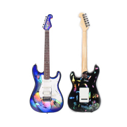 Изображение SPEAR Stratocaster Электрогитара Б\У, s\n:MT1800153, HSS, Синий голограмма, радужный,