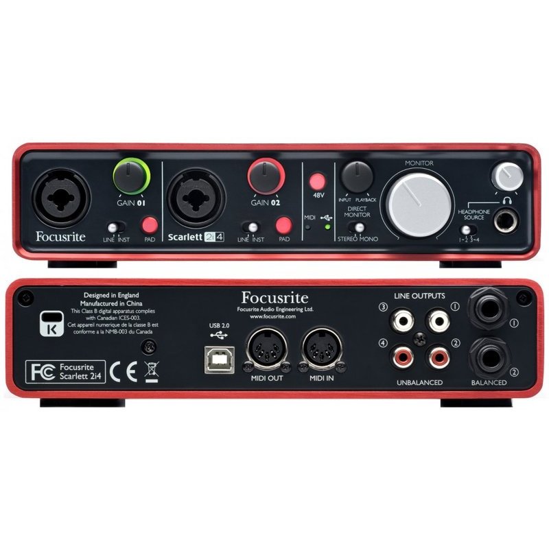 Изображение FOCUSRITE SCARLETT 2i4 2nd GEN Звуковой USB интерфейс