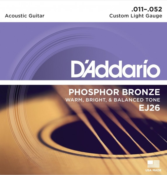 Изображение D`ADDARIO EJ-26 011-052 Струны для акустической гитары 