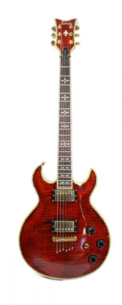 Изображение Schecter Diamond Series S-1 Elite Электрогитара б/у, s/n 0233942, HH, коричневый волнистый клен, зол