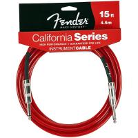 Изображение FENDER 15` FGC-15R CALIFORNIA INSTRUMENT CABLE CANDY APPLE RED кабель 4,5 метра, цвет красн