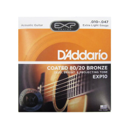 Изображение D'ADDARIO EXP10 010-047 Набор 6 струн для гитары акустик бронза