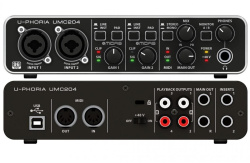 Изображение BEHRINGER UMC204HD Аудиоинтерфейс внешний звуковой, USB 2.0 , 2 вх/4 вых канала, предусилители MI