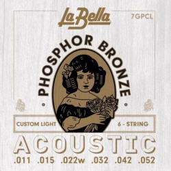 Изображение LA BELLA 7GPCL Custom Light 011-052 Комплект струн для акустической гитары