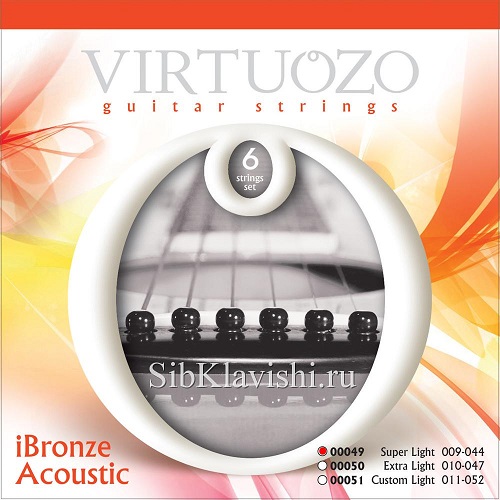 Изображение VIRTUOZO 00049 IBRONZE 009-044 Струны для акустической гитары