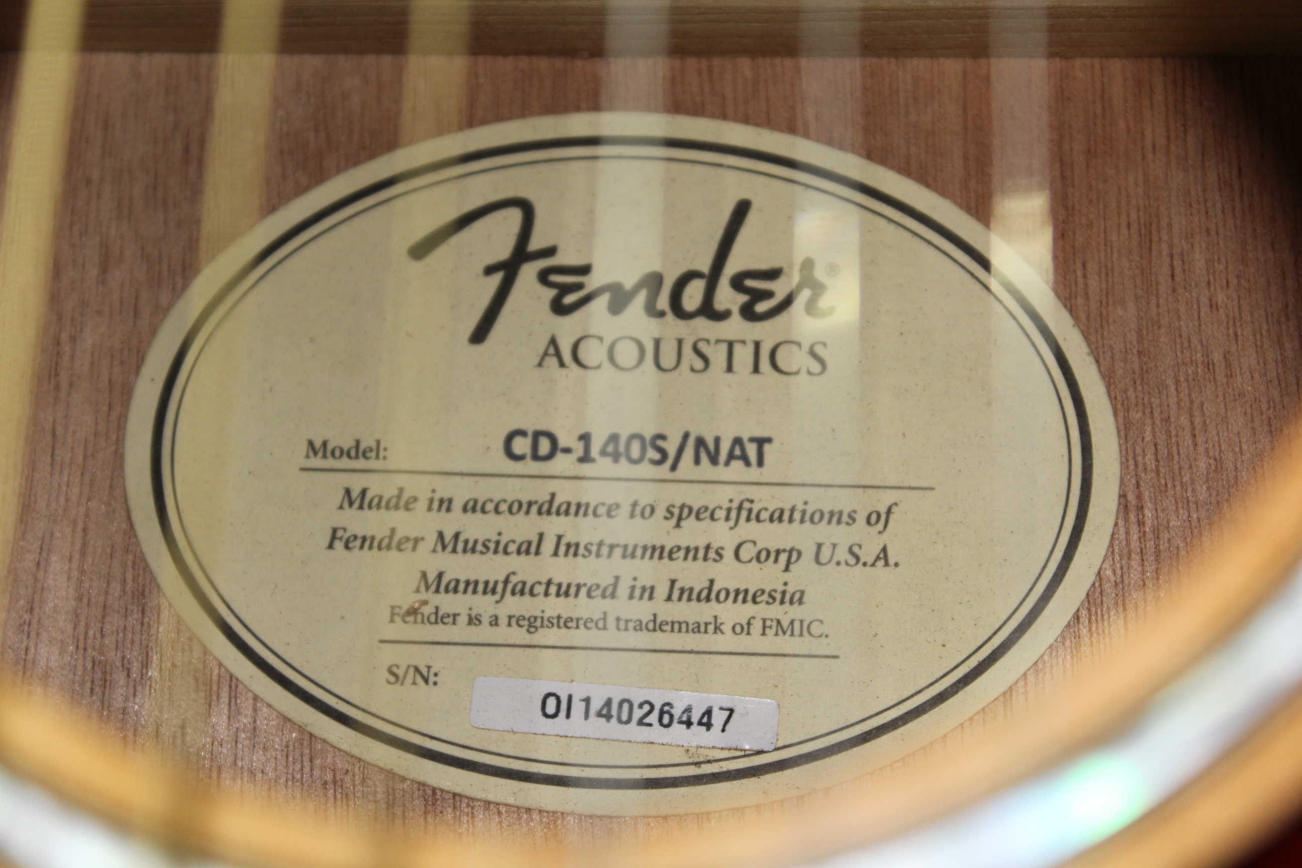 Изображение FENDER CD-140S Гитара акустическая Dreadnought Natural