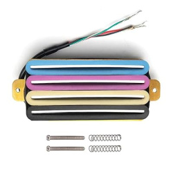 Изображение PARTS MU1799 Магнитный датчик humbucker ,4 катушки вряд, рельсовые сердечники,без рамки, (красный, ч