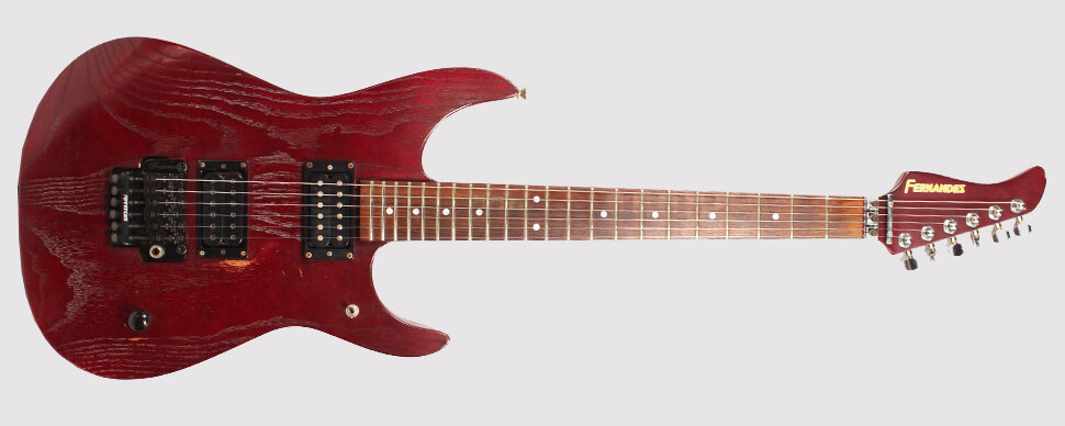 Изображение FERNANDES FR-95 PT Электрогитара Б/У, DiMarzio Evolution, Бордовый, FRose,  ReverseHead, Japan