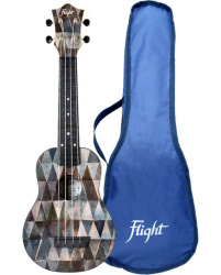 Изображение FLIGHT TUS 40 ARCANA - укулеле Travel, сопрано, черная с рисунком, пластик
