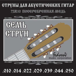 Изображение FEDOSOV 7SR10 Комплект струн для 7-струнной акустической гитары, посеребр. медь,10-50