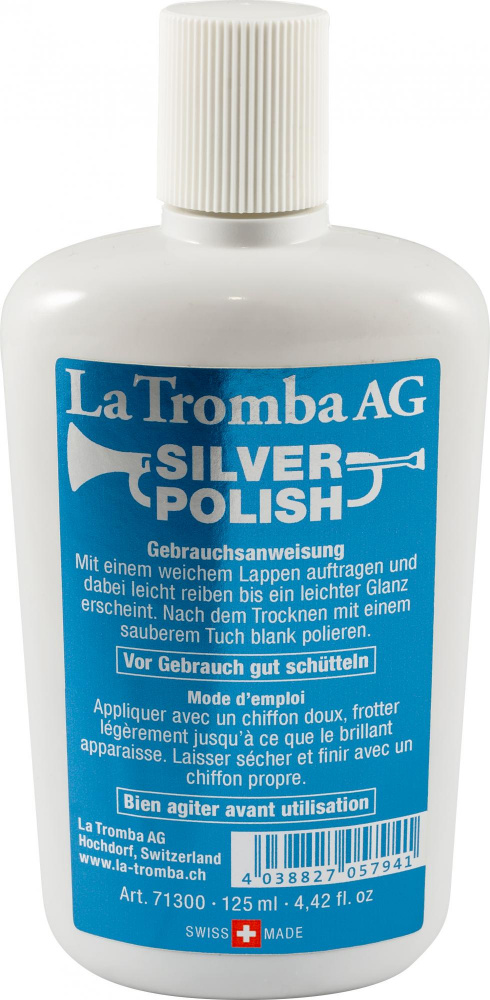 Изображение LA TROMBA 71300(590220)Полироль для очистки серебряных поверхностей, Швейцария, 125ml. SILBER POLISH