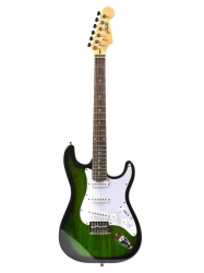 Изображение FABIO ST100GRS Электрогитара Stratocaster SSS, цвет: green