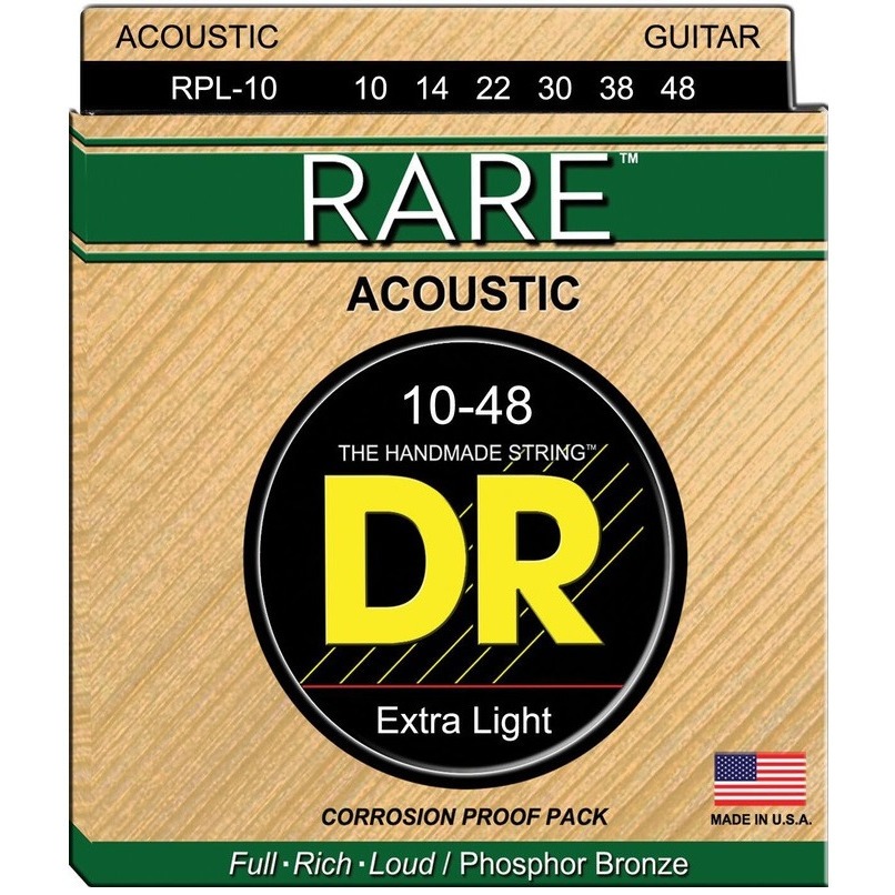Изображение DR RPL-10 Extra Light 010-048 Струны для акустической гитары, фосфористая бронза