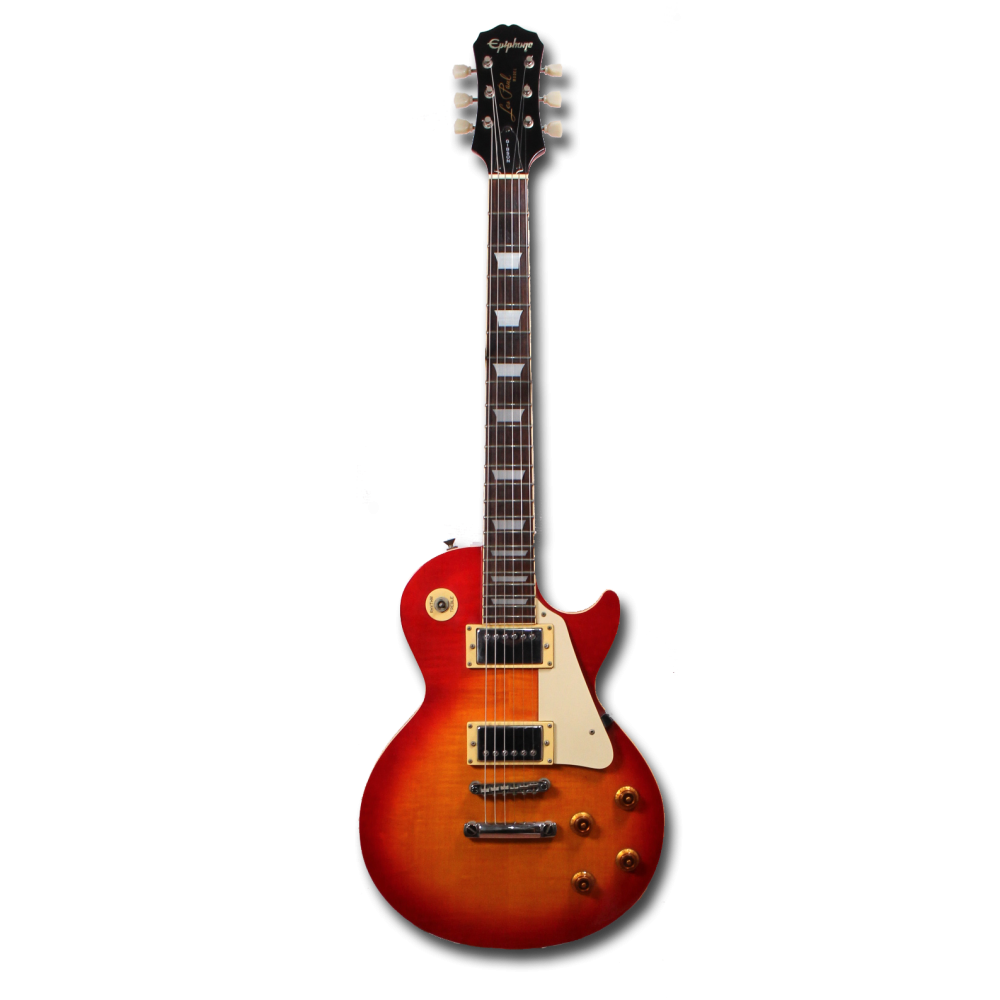 Изображение Epiphone Les Paul Korea Электрогитара б/у, s/n S93110697, HH, Redburst, хромовая фурнитура, белый пи