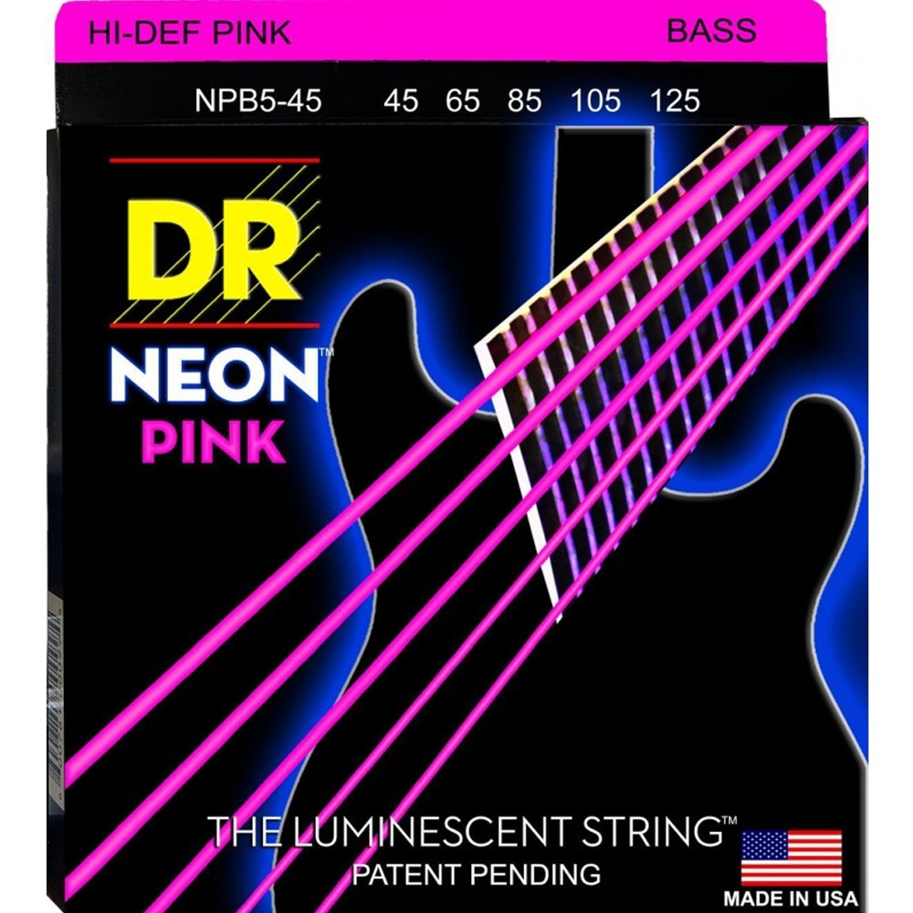 Изображение DR NPB5-45 Струны для бас-гитары 045-125 люминесце