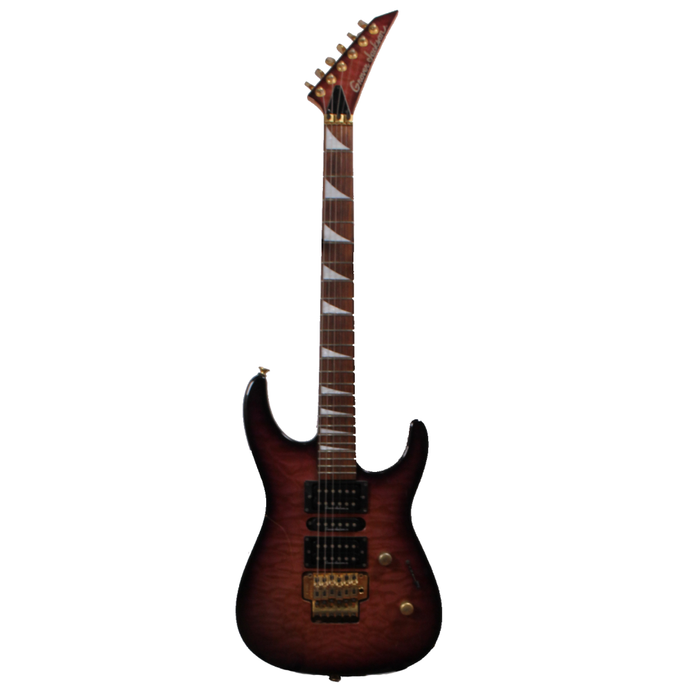 Изображение Grover Jackson Dinky Superstrat Электрогитара б/у, s/n 8633478, HSH, оранжевый пламенный клен, золот