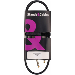 Изображение STANDS & CABLES GC-003-1 - кабель распаянный инструментальный Jack-Jack,1 м. разъемы позолоченные, р