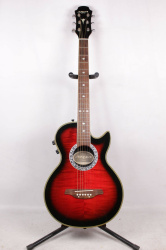 Изображение Aria AMB-35S Korea Электроакустическая гитара б/у, Красный Sunburst, Пламенный клен
