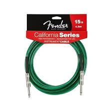 Изображение FENDER 15` FGC-15G CALIFORNIA INSTRUMENT CABLE SURF GREEN кабель 4,5 метра, цвет зеленый