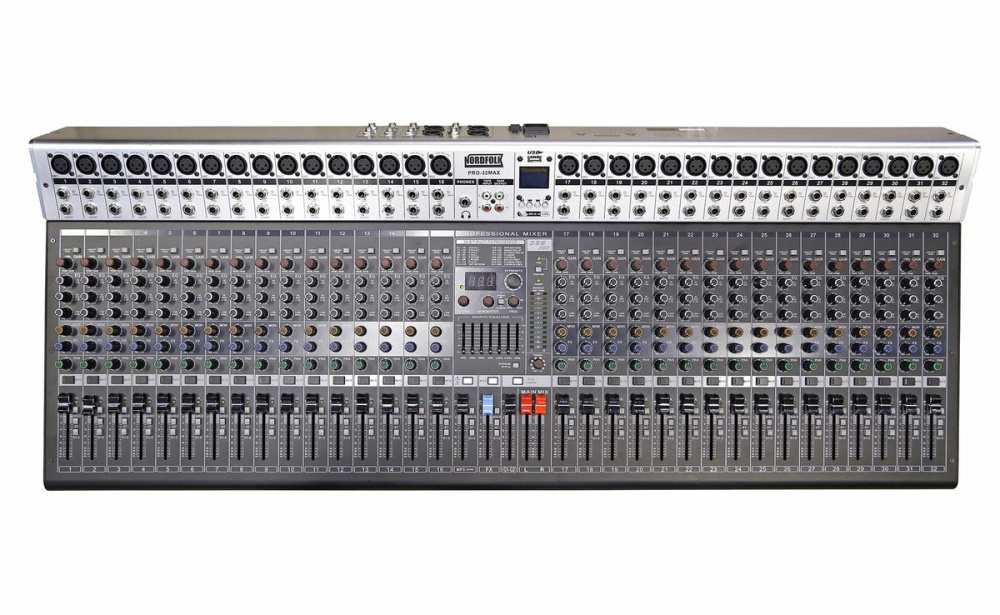 Изображение NordFolk PRO-32MAX микшерный пульт, 32 каналов, DSP, MP3 плеер, EQ