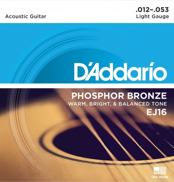 Изображение D`ADDARIO EJ-16 012-053 Струны для акустической гитары 