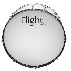 Изображение FLIGHT FMB-2612WH Маршевый бас-барабан. 26`x12`, Палочки, ремень, белый