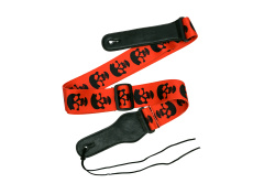 Изображение Bosstone GS-303RS Ремень для гитары, тканевый красный с рисунком черепа