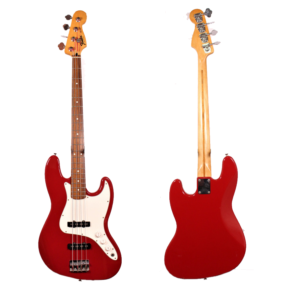 Изображение Fender Jazz Bass, Mexico, s/n MN624989, Красный, белый пикгард