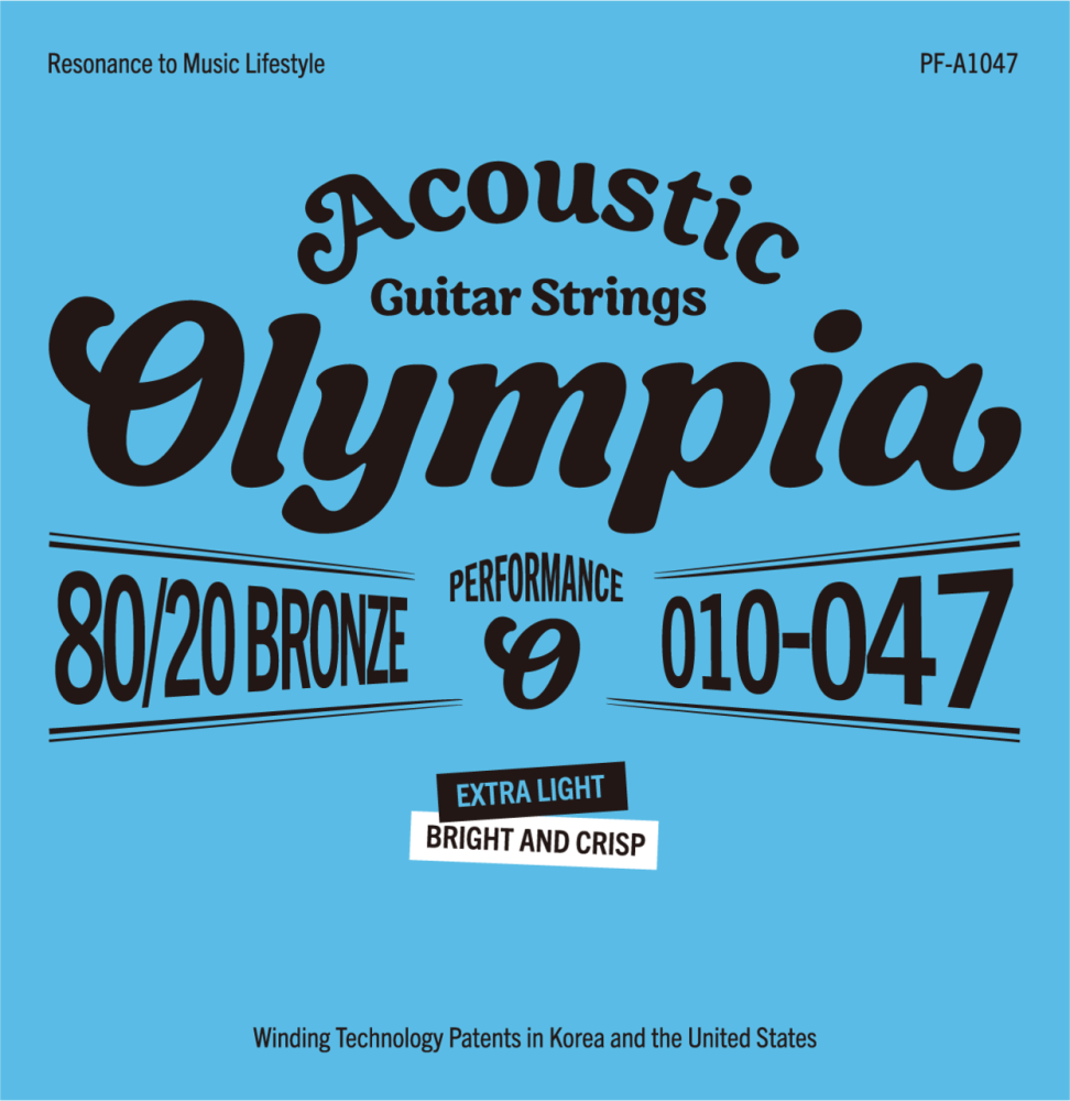 Изображение Olympia PFA1047 Performance Acoustic Guitar Strings 010-047 Струны для акустической гитары, 80/20 бр
