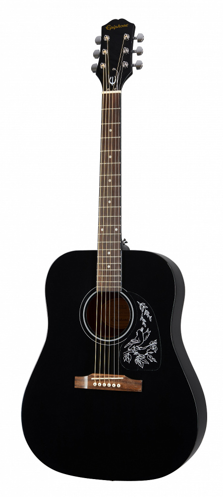 Изображение EPIPHONE Starlink Ebony Акустическая гитара, Black, многослойная ситхинская ель. 