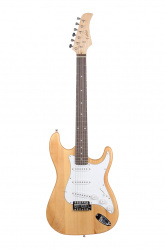 Изображение FABIO ST100N Электрогитара Stratocaster SSS, цвет: натуральный