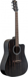 Изображение FLIGHT D-155C MAH BK - акустическая гитара с вырезом, в.дека-махагони, корпус-махагони, цвет черный