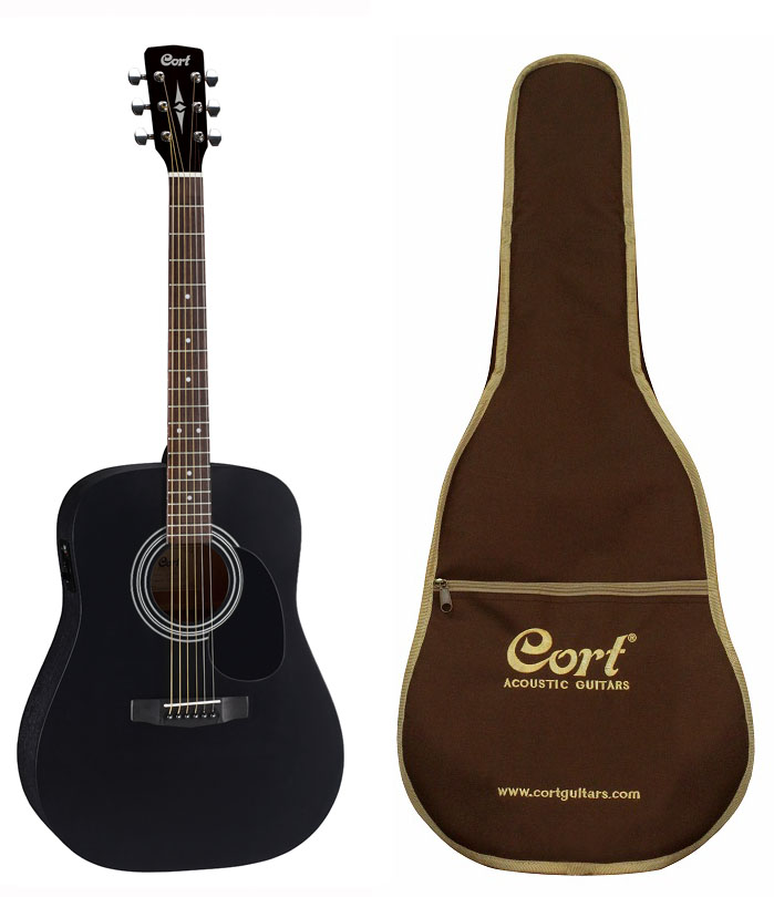 Изображение CORT AD-810E-BKS/W_BAG Электроакустическая гитара + ЧЕХОЛ