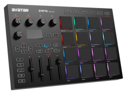 Изображение AVATAR EMP-16 MIDI-контроллер, 16 пэдов, 4 фейдера, 4 энкодера, назначаемые кнопки