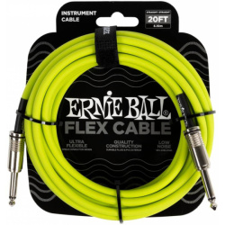 Изображение ERNIE BALL 6419 Кабель инструментальный JACK6.3-JACK6.3 Flex 6 метров, зелёный
