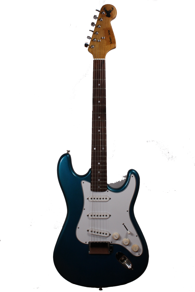 Heart Man Stratocaster Japan Электрогитара б/у, SSS, голубой, тремоло с крышкой Изображение Heart Man Stratocaster Japan Электрогитара б/у, SSS, голубой, тремоло с крышкой