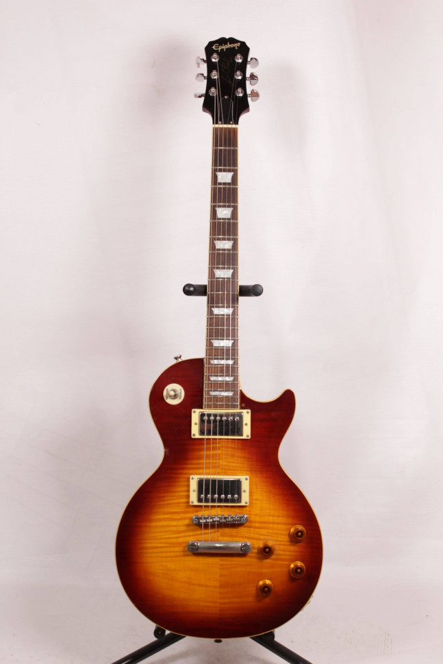 Изображение Epiphone Les Paul Standard China, s/n DW05042587, tobacco sunburst, топ волнистый клен, колки Grover