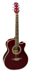 Изображение FLIGHT F-230C WR - фолк гитара с вырезом и металлическими струнами, верхняя дека - ель, корпус - ага