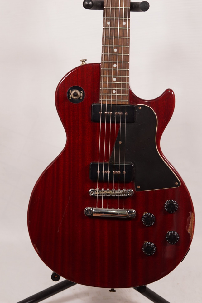Изображение Epiphone Les Paul SPECIAL Электрогитара Б/У, s/n u06063810, P90, красный, черный пикгард