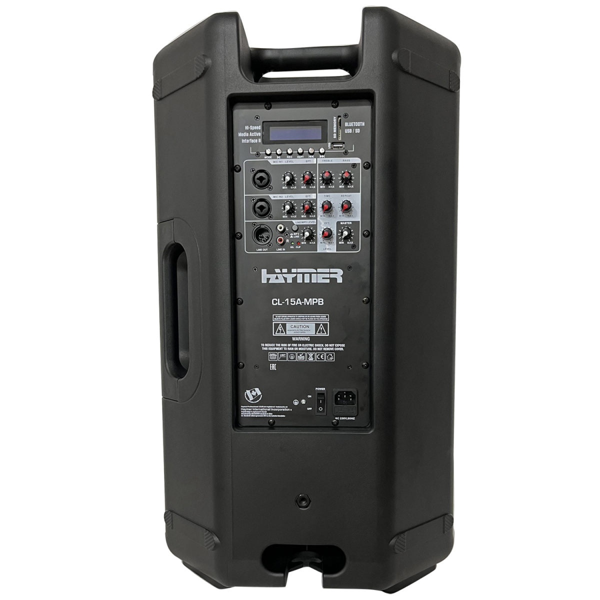 Изображение Haymer CL-15A-MPB Акустическая система активная, 400Вт RMS, класс D, 15"+1,75",  USB/SD/BT/TWS, MP3 