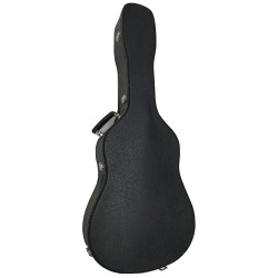 Изображение Кейс для Эстрадной гитары , Черный, пластик. ручка, Синий бархат, петли под ремень