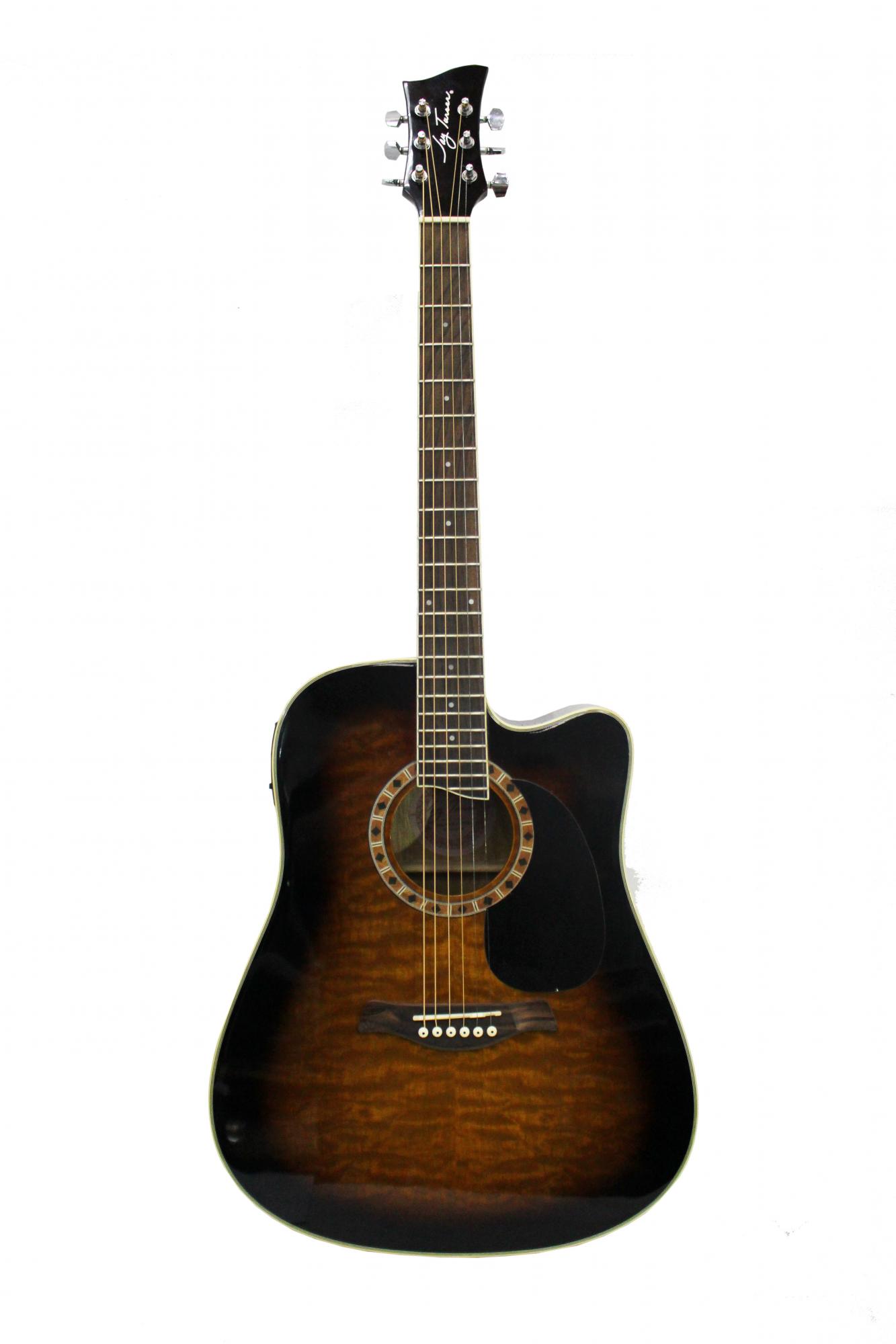 Изображение JAY TURSER JTA-454QCET-TSB Электроакустическая гитара Dreadnought, Tobacco Sunburst