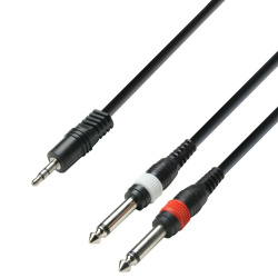 Изображение ADAM HALL K3 YWPP 0300 Кабель MINI-JACK(M) stereo-2xJACK(M) mono 3 метра