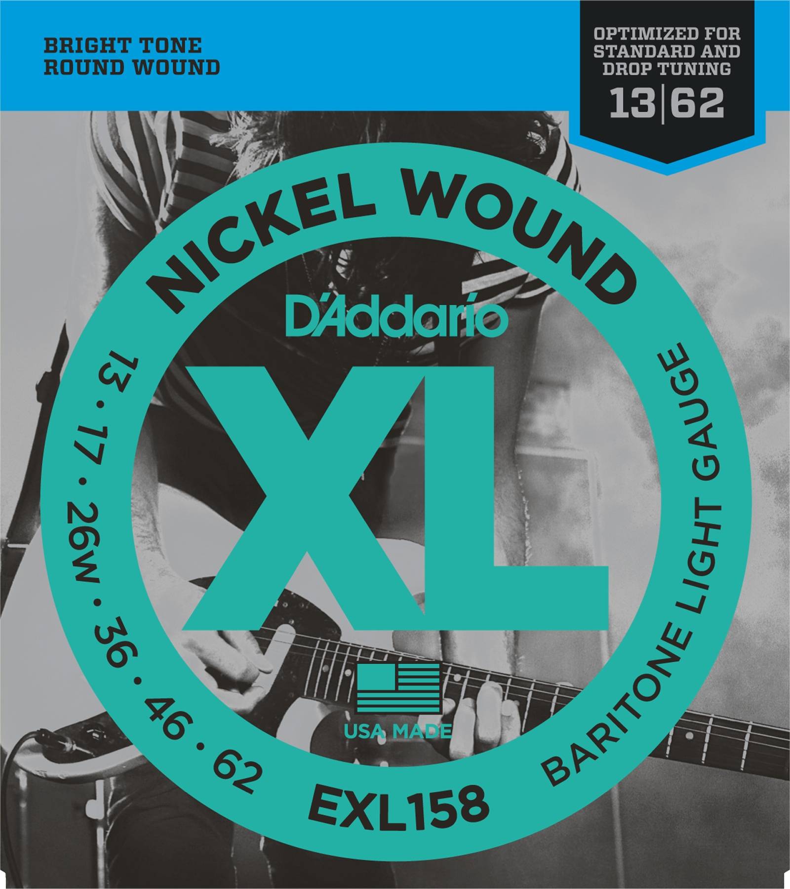 Изображение D`ADDARIO EXL158 013-062 Струны для электрогитары 