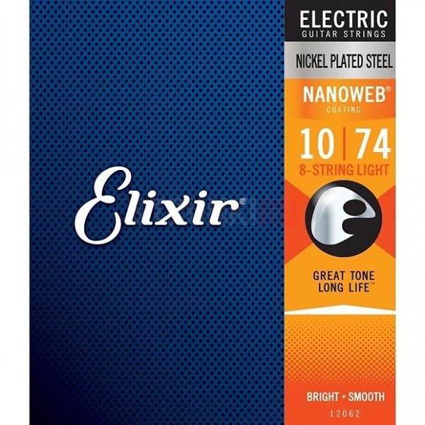 Изображение ELIXIR 12062 NANOWEB Комплект струн для 8-стр. электрогитары 010-074
