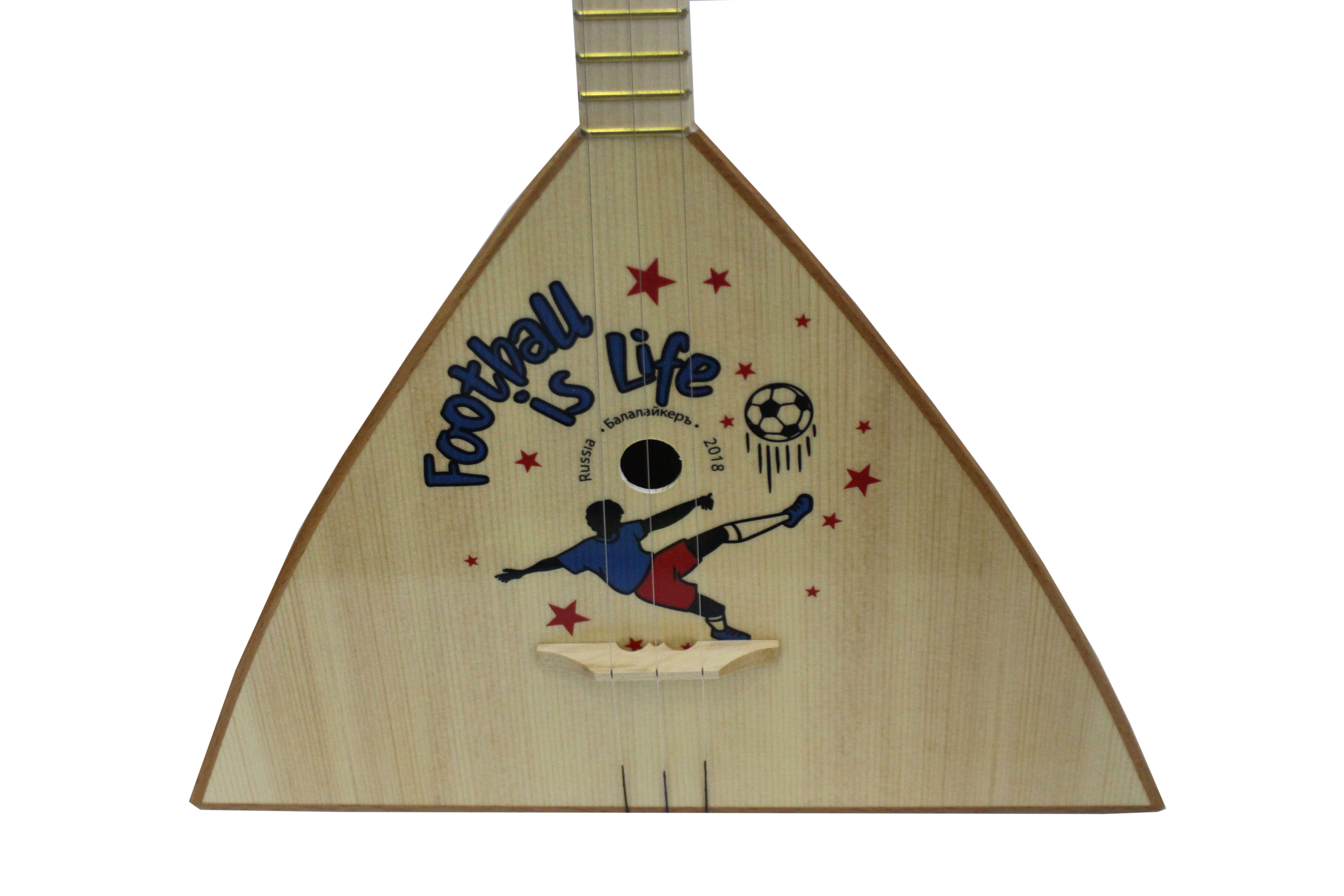 Изображение БАЛАЛАЙКЕРЪ SBF-F2 Балалайка трёхструнная уменьшенная с рисунком "Весёлый футболист"