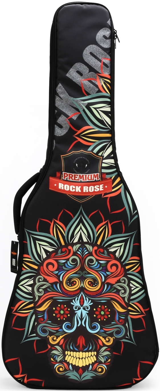ROCK ROSE MY-604 (41") Чехол для акустической гитары (Цветной: звёзды, king of rock, череп, майя) Изображение ROCK ROSE MY-604 (41") Чехол для акустической гитары (Цветной: звёзды, king of rock, череп, майя)